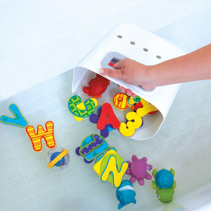 Nuby Waterfall Rinse Pail - Gentle Rinsing Water Scoop for Tear-Free Infant and Toddler Bath Time - 6+ Months - Baby Bath Essentials