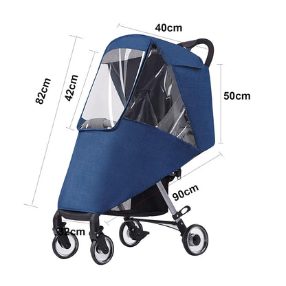Universal Stroller Raincovers for Twins Baby Stroller Pushchair Waterproof Buggy Pram Raincoat Wind Dust Rain Covers PVC Double Carrycots Weather Shield Protector (Tandem Twin Buggy Rain Cover)