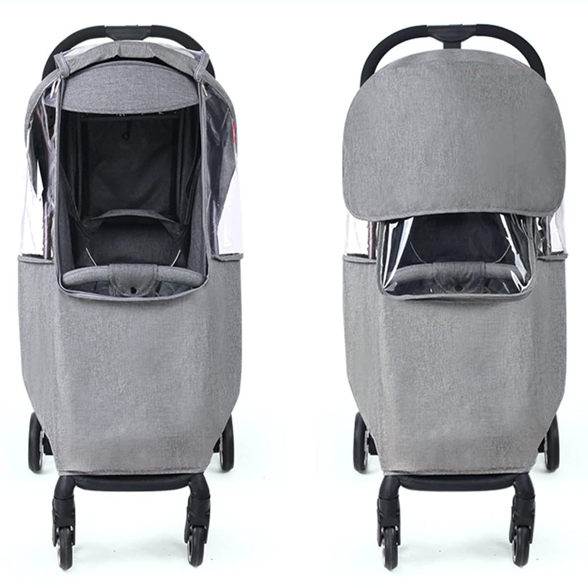 Universal Stroller Raincovers for Twins Baby Stroller Pushchair Waterproof Buggy Pram Raincoat Wind Dust Rain Covers PVC Double Carrycots Weather Shield Protector (Tandem Twin Buggy Rain Cover)