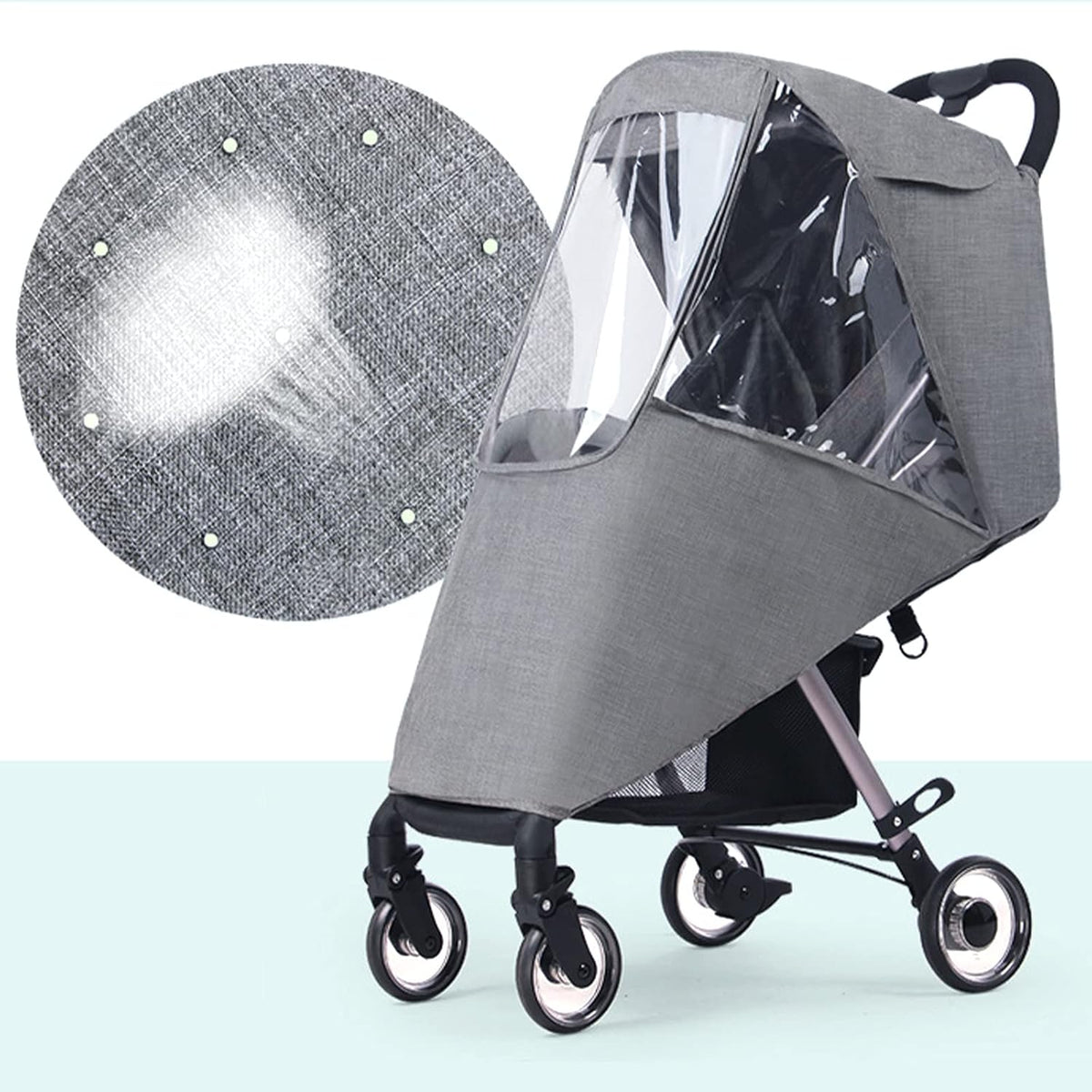 Universal Stroller Raincovers for Twins Baby Stroller Pushchair Waterproof Buggy Pram Raincoat Wind Dust Rain Covers PVC Double Carrycots Weather Shield Protector (Tandem Twin Buggy Rain Cover)