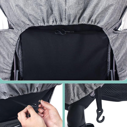 Universal Stroller Raincovers for Twins Baby Stroller Pushchair Waterproof Buggy Pram Raincoat Wind Dust Rain Covers PVC Double Carrycots Weather Shield Protector (Tandem Twin Buggy Rain Cover)