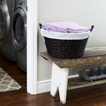 Paper Rope Woven Oval Laundry Basket, Brown