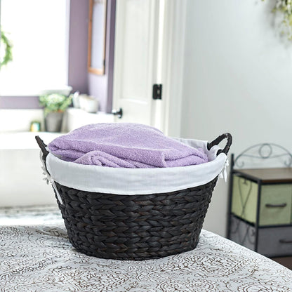 Paper Rope Woven Oval Laundry Basket, Brown