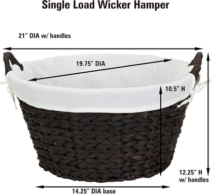 Paper Rope Woven Oval Laundry Basket, Brown