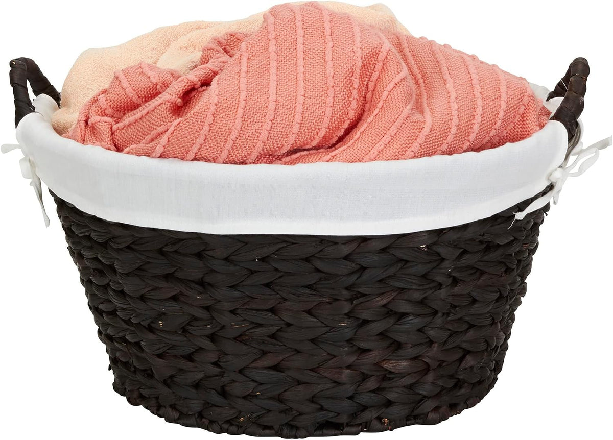 Paper Rope Woven Oval Laundry Basket, Brown