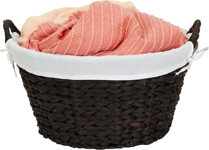 Paper Rope Woven Oval Laundry Basket, Brown
