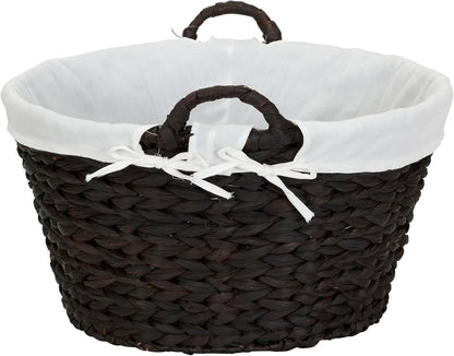 Paper Rope Woven Oval Laundry Basket, Brown
