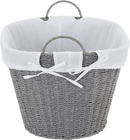 Paper Rope Woven Oval Laundry Basket, Brown