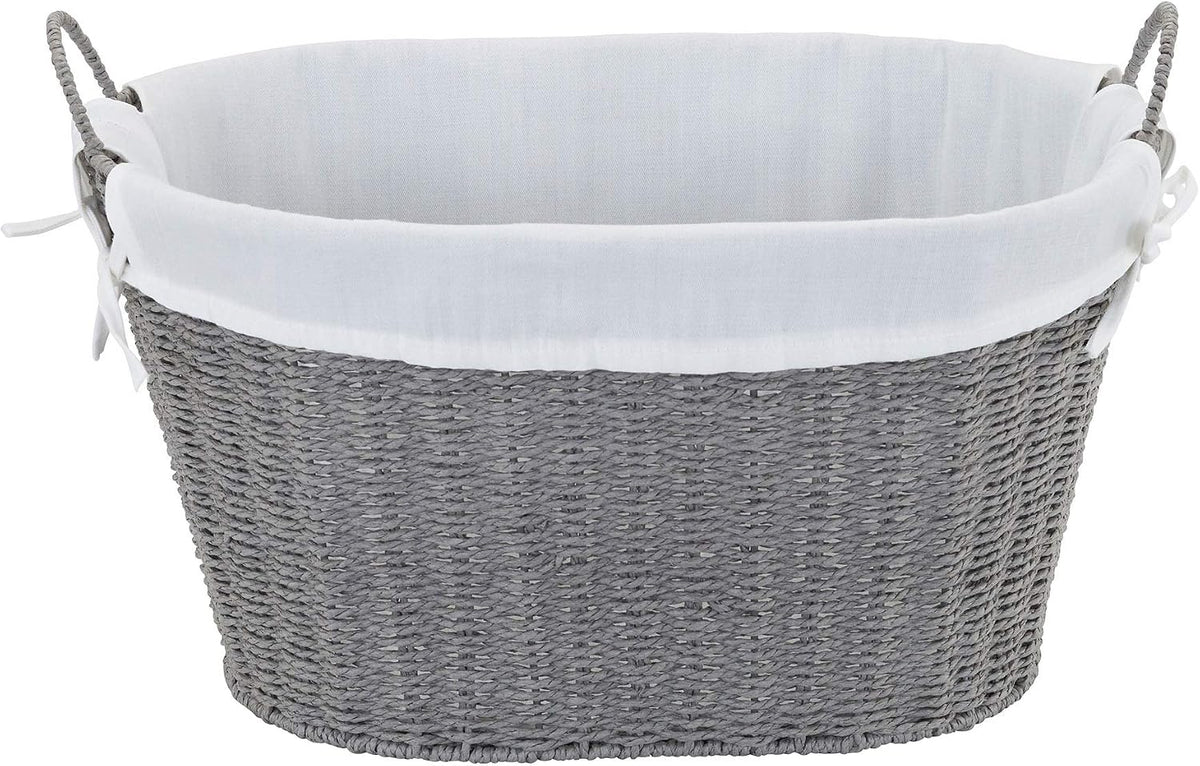 Paper Rope Woven Oval Laundry Basket, Brown