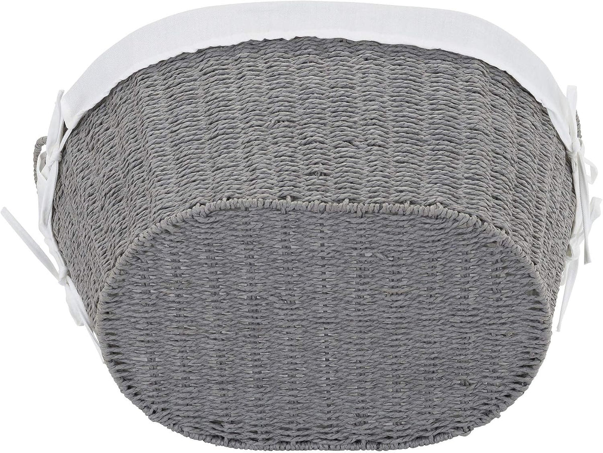 Paper Rope Woven Oval Laundry Basket, Brown