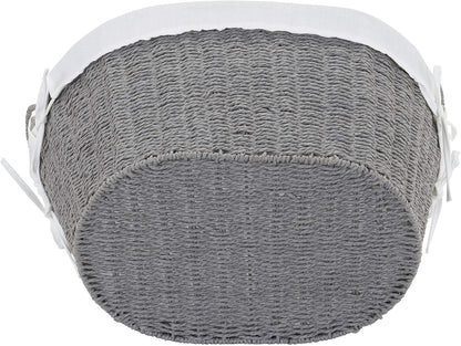 Paper Rope Woven Oval Laundry Basket, Brown