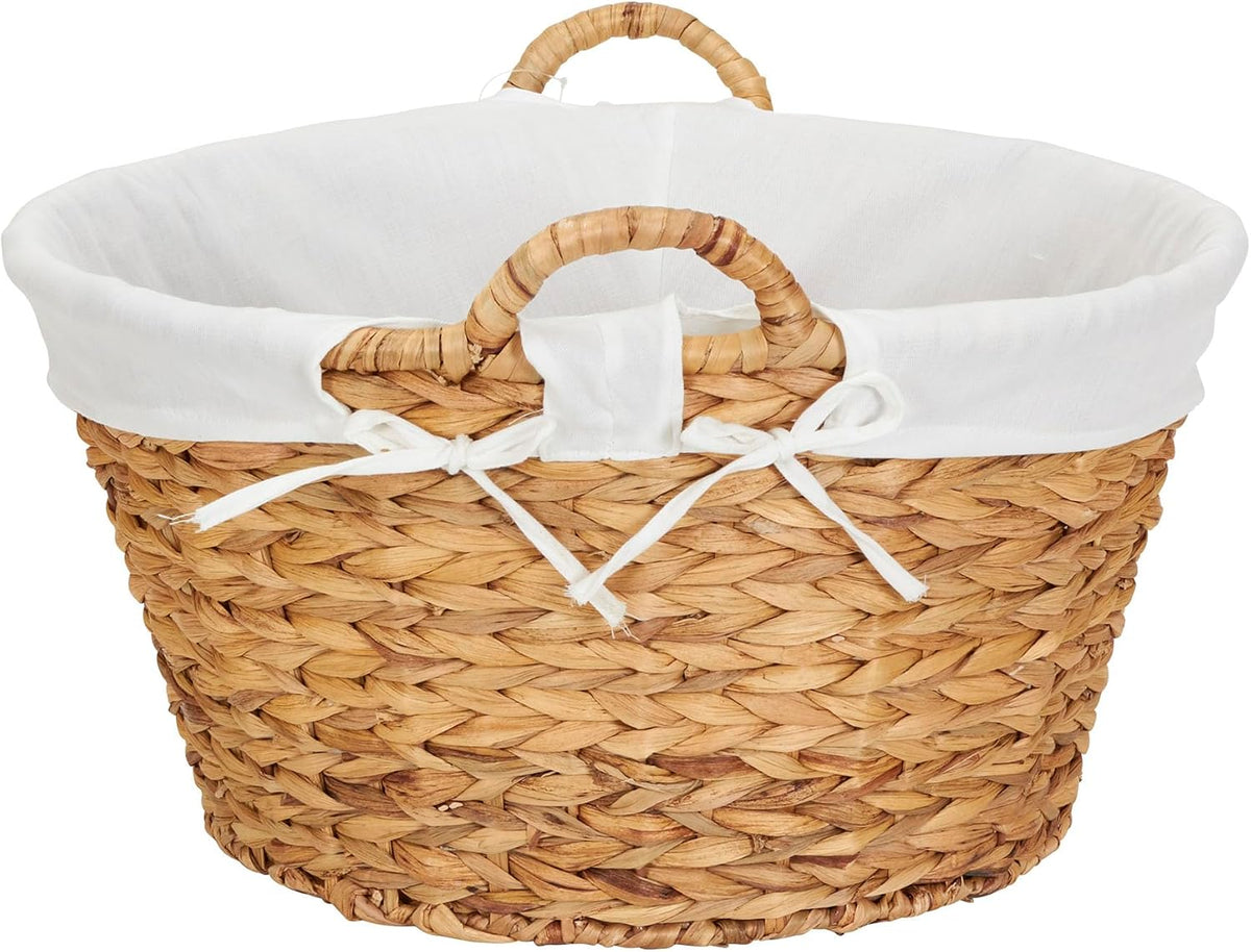 Paper Rope Woven Oval Laundry Basket, Brown