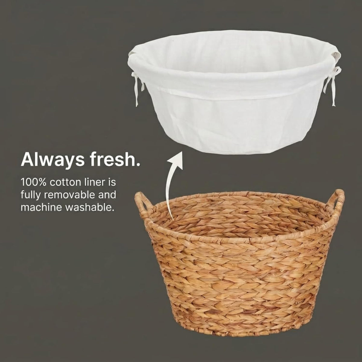 Paper Rope Woven Oval Laundry Basket, Brown