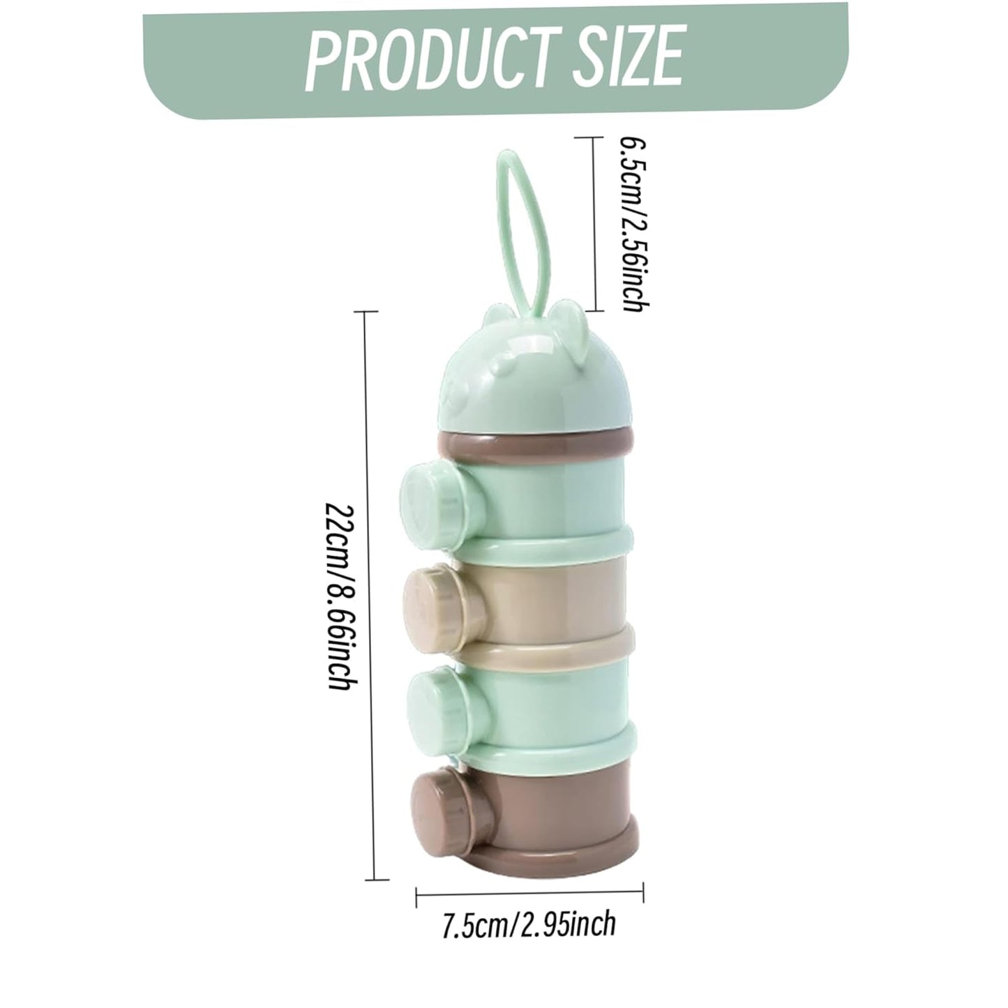 Baby Formula Container Baby Powder Dispenser, 3x9" Stackable Formula Container with 4 Compartments, Practical Multi-Use Milk Dispenser Purple