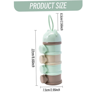 Baby Formula Container Baby Powder Dispenser, 3x9" Stackable Formula Container with 4 Compartments, Practical Multi-Use Milk Dispenser Purple