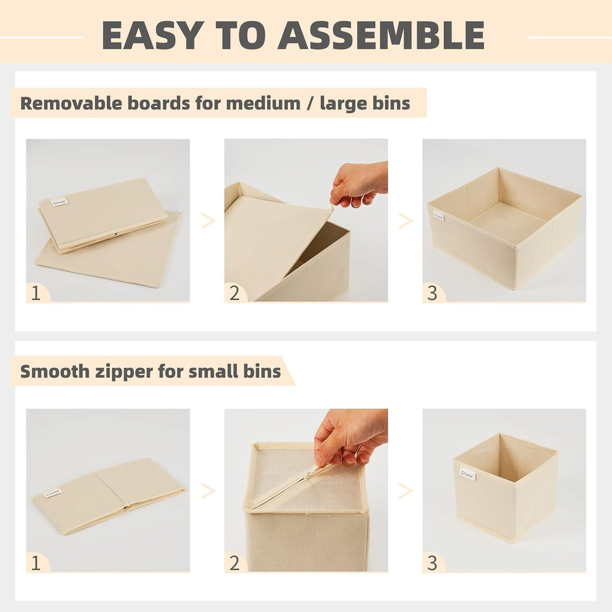 Drawer Organizer Clothes, Underwear Drawer Organizers, Foldable Closet Organizers and Storage Dresser Drawer Dividers Clothing Organizer for Clothes, Socks, Scarves, Bra, Ties (Beige)