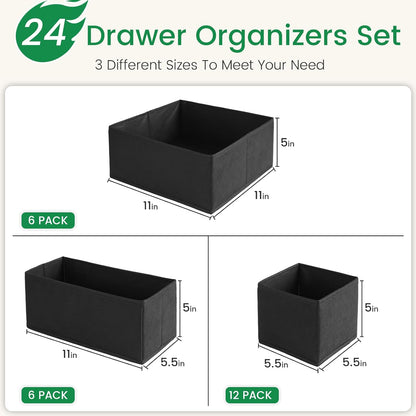 Drawer Organizer Clothes, Underwear Drawer Organizers, Foldable Closet Organizers and Storage Dresser Drawer Dividers Clothing Organizer for Clothes, Socks, Scarves, Bra, Ties (Beige)