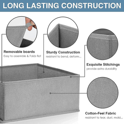 Drawer Organizer Clothes, Underwear Drawer Organizers, Foldable Closet Organizers and Storage Dresser Drawer Dividers Clothing Organizer for Clothes, Socks, Scarves, Bra, Ties (Beige)