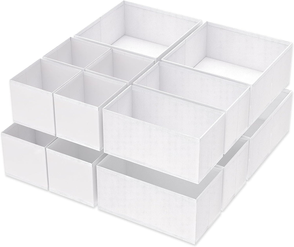 Drawer Organizer Clothes, Underwear Drawer Organizers, Foldable Closet Organizers and Storage Dresser Drawer Dividers Clothing Organizer for Clothes, Socks, Scarves, Bra, Ties (Beige)