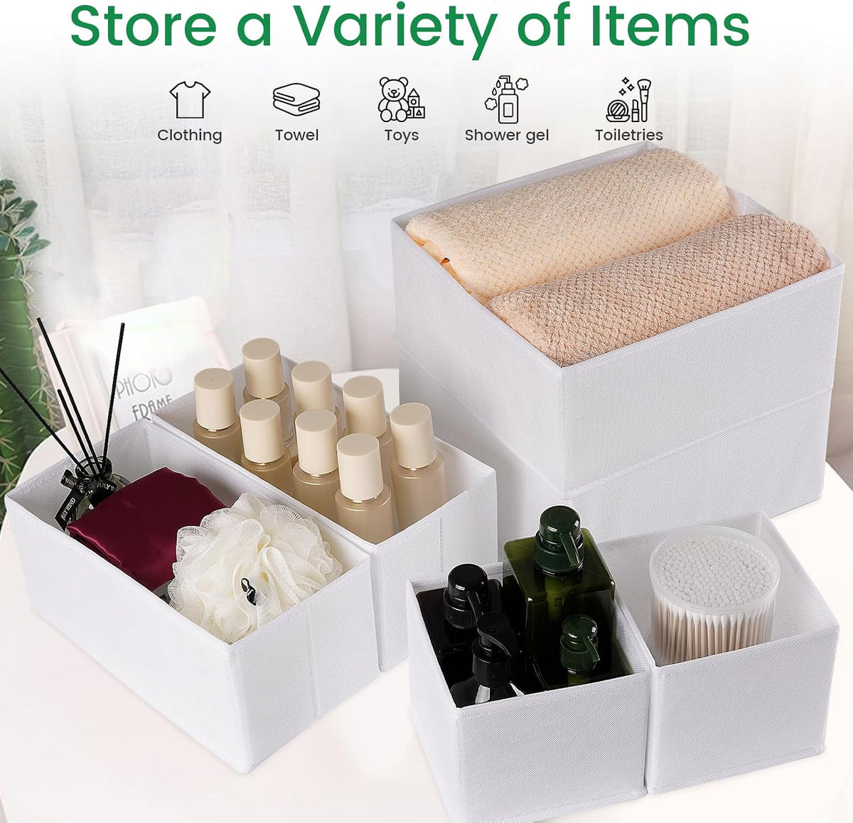 Drawer Organizer Clothes, Underwear Drawer Organizers, Foldable Closet Organizers and Storage Dresser Drawer Dividers Clothing Organizer for Clothes, Socks, Scarves, Bra, Ties (Beige)
