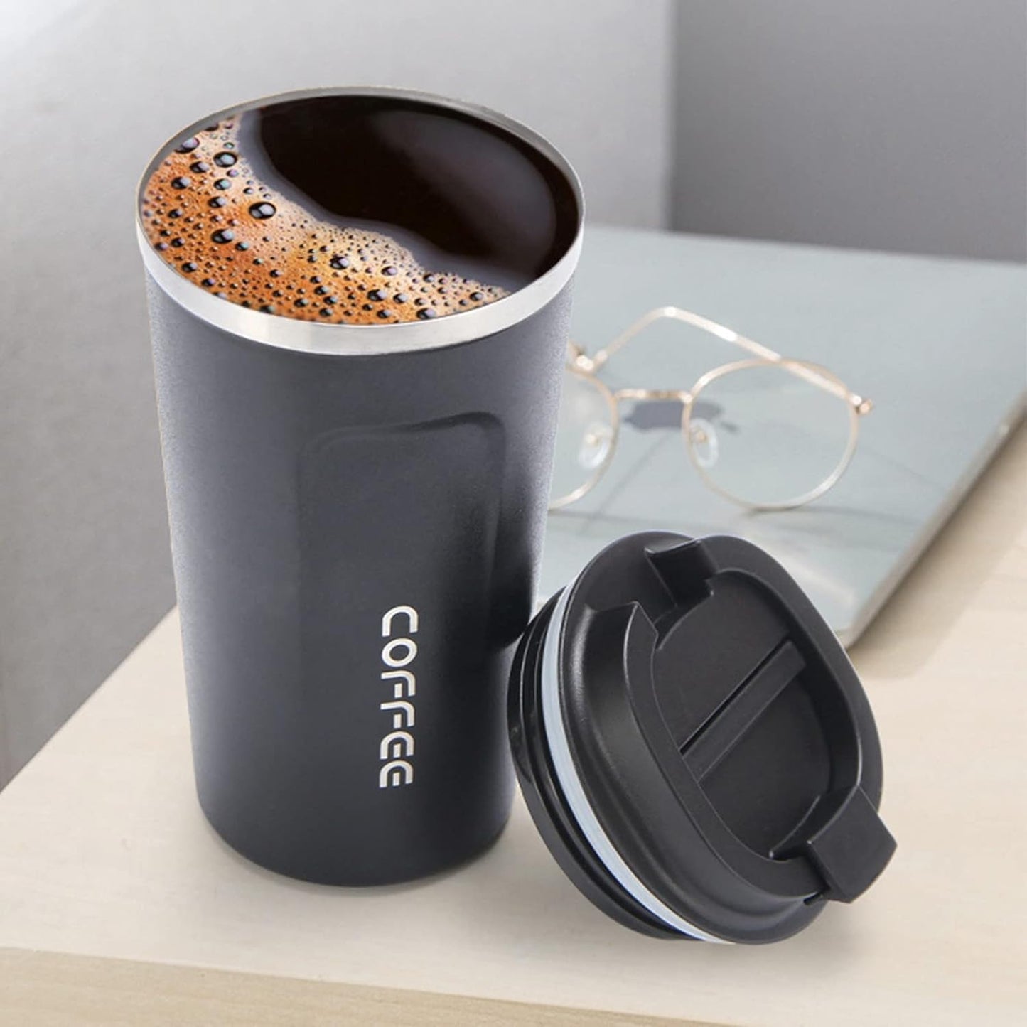 Coffee Travel Mug, 17 oz Insulated Coffee Mug with Spill Leak-Proof Lid,Vacuum Stainless Steel Double Wall Reusable Travel Coffee Cup for Beer,Tea,Keep Hot/Ice Drinks,Water