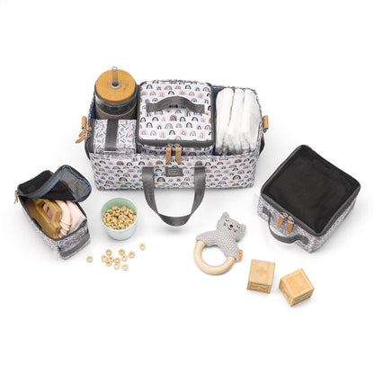 Deluxe Kit, 3-in-1 Grid Caddy Organizer, Lightweight Packing Cubes, Organize Diaper Bag, Stroller, Nursery, Unity