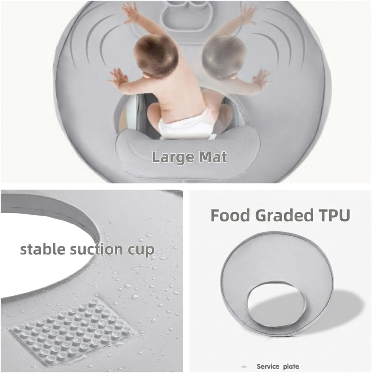 Baby Food Catcher Bib & Tray Set for High Chair Self Feeding, Easy Cleanup