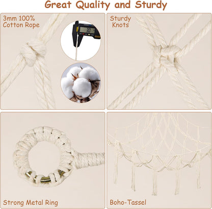 82.7x59x59 Inch Jumbo Stuffed Animal Storage Hammock Corner Toy Net, Cream