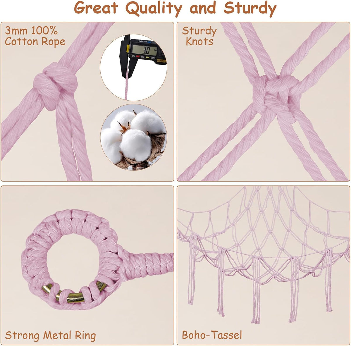 82.7x59x59 Inch Jumbo Stuffed Animal Storage Hammock Corner Toy Net, Cream