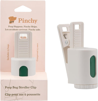 Stroller Accessory for Dog Poop Bags – Hands-Free Clip and Bag Holder for Baby Strollers and Dog Walks