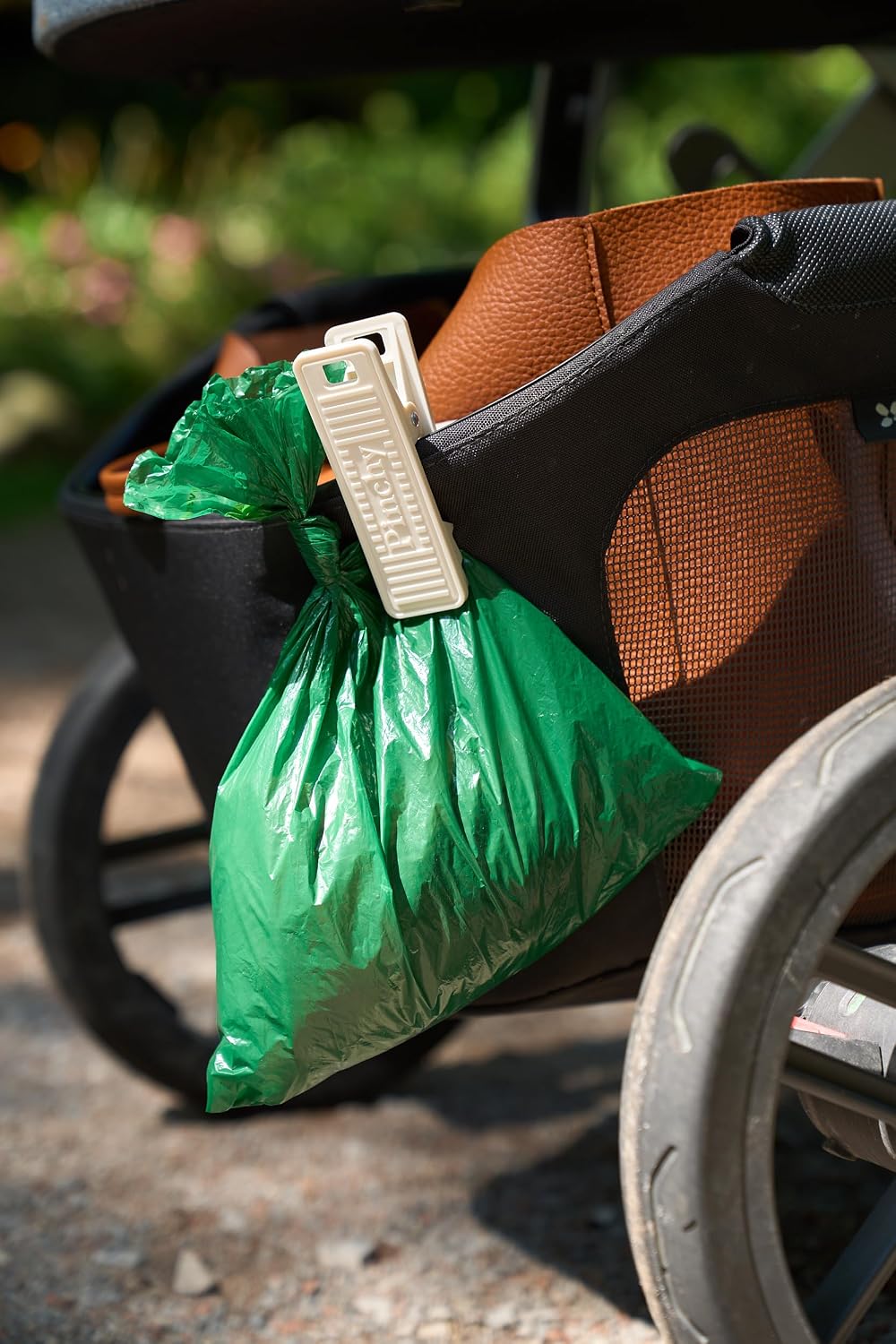 Stroller Accessory for Dog Poop Bags – Hands-Free Clip and Bag Holder for Baby Strollers and Dog Walks