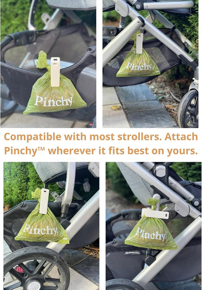 Stroller Accessory for Dog Poop Bags – Hands-Free Clip and Bag Holder for Baby Strollers and Dog Walks