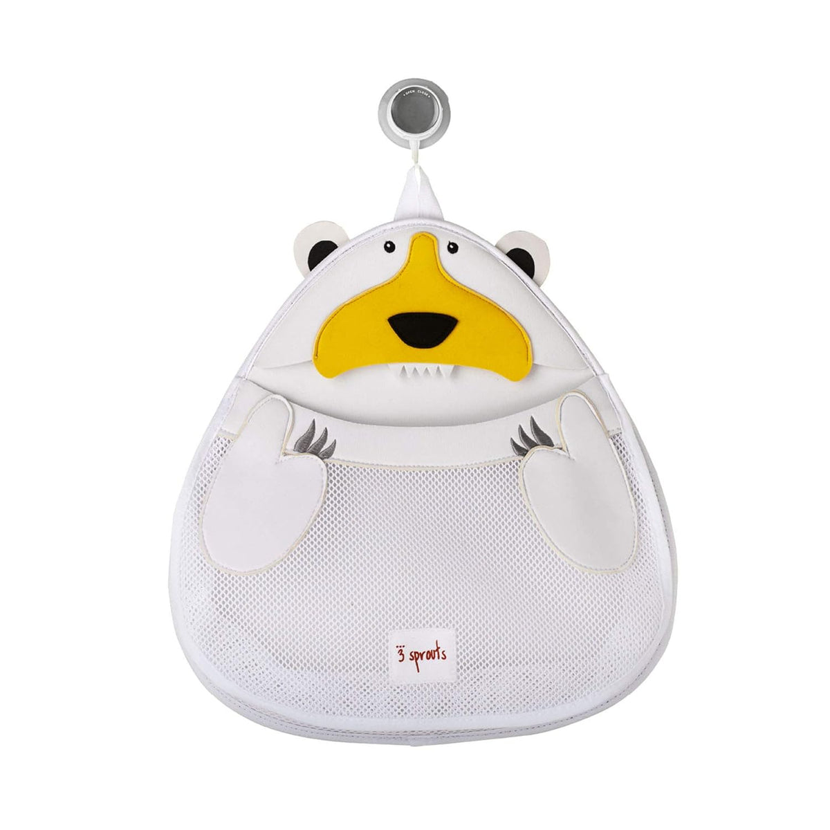Hanging Bath Toy Holder for Bathtub - Storage Caddy with Baby Organizer - Shower & Bath Tub Toy Storage Basket, Polar Bear