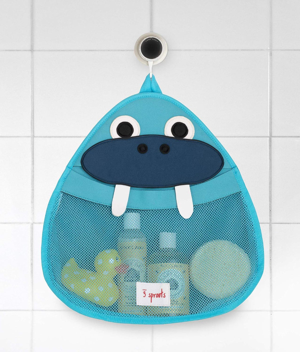Hanging Bath Toy Holder for Bathtub - Storage Caddy with Baby Organizer - Shower & Bath Tub Toy Storage Basket, Polar Bear