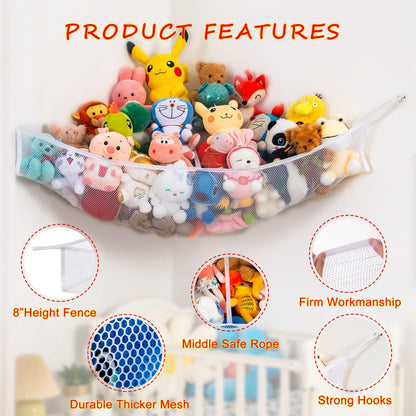 X-Large Stuffed Animal Storage Net, 2 Pack, Holds 60 Plushies
