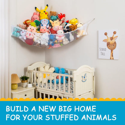 X-Large Stuffed Animal Storage Net, 2 Pack, Holds 60 Plushies