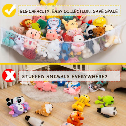 X-Large Stuffed Animal Storage Net, 2 Pack, Holds 60 Plushies