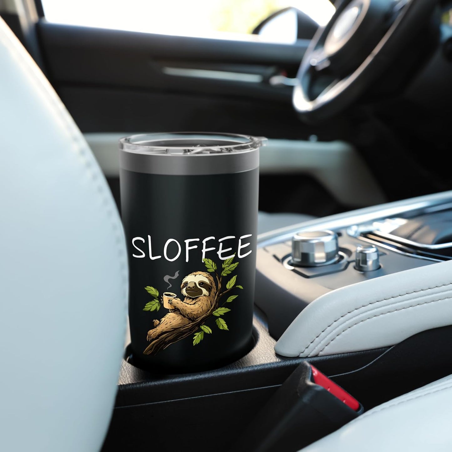 Sloffee Sloth Coffee Lover Caffeine Funny Animal Zoo Worker Stainless Steel Insulated Tumbler