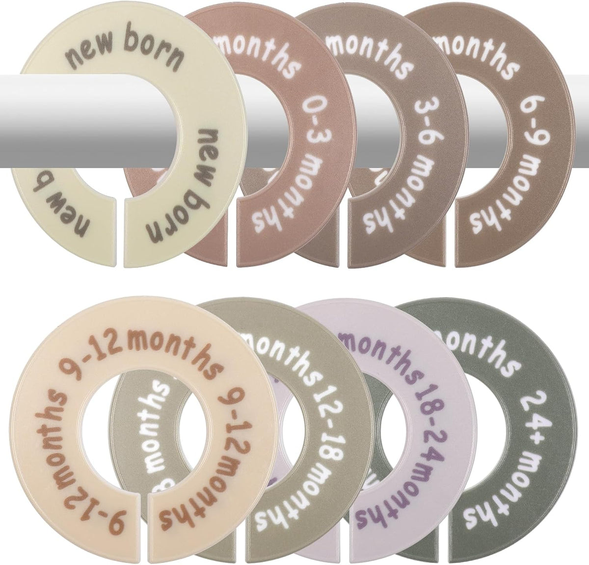 8 Pcs Baby Closet Dividers, Double-Sided Clothes Organizer for 0-24 Months