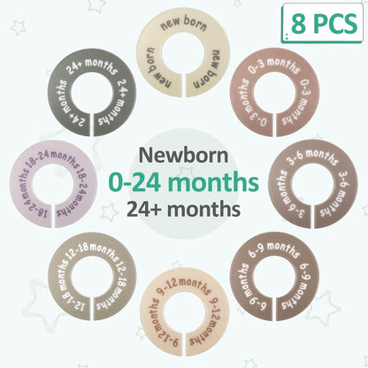 8 Pcs Baby Closet Dividers, Double-Sided Clothes Organizer for 0-24 Months