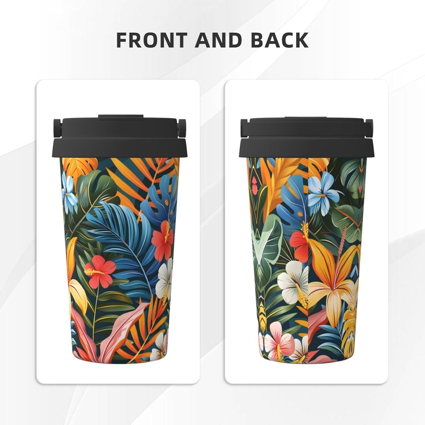 Gossamer Leaves Insulated Coffee Mug 17Oz Travel Coffee Mug Tumbler With Flip Lid Stainless Steel Leakproof Coffee Cups Reusable Coffee Travel Mug For Office Party Camping | Gifts For Women Men