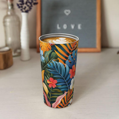 Gossamer Leaves Insulated Coffee Mug 17Oz Travel Coffee Mug Tumbler With Flip Lid Stainless Steel Leakproof Coffee Cups Reusable Coffee Travel Mug For Office Party Camping | Gifts For Women Men