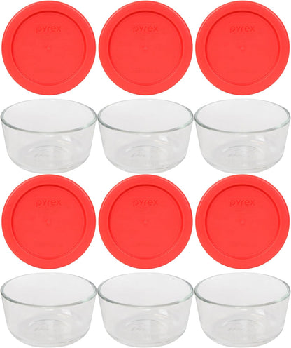Pyrex 1-cup Storage Containers (Pack of 6) - Total 12-Piece Value Pack