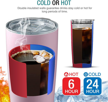 JURO Tumbler 20 oz Stainless Steel Vacuum Insulated Tumblers w/Lids and Straw [Travel Mug] Double Wall Water Coffee Cup for Home, Office, Kitchen Outdoor ideal for Ice Drinks/Hot Beverage - Mint