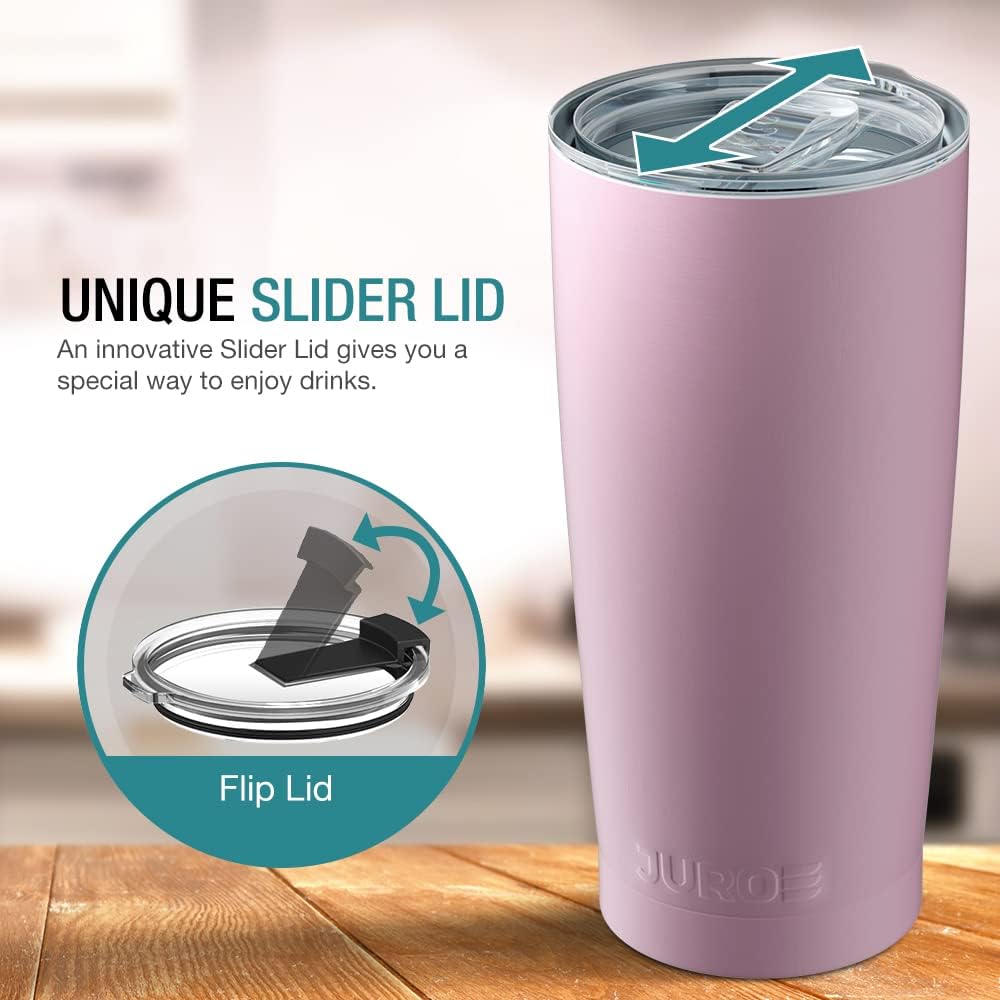 JURO Tumbler 20 oz Stainless Steel Vacuum Insulated Tumblers w/Lids and Straw [Travel Mug] Double Wall Water Coffee Cup for Home, Office, Kitchen Outdoor ideal for Ice Drinks/Hot Beverage - Mint