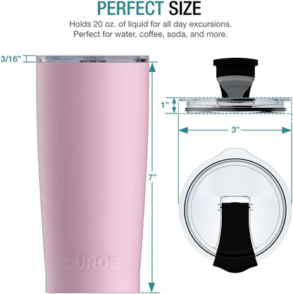 JURO Tumbler 20 oz Stainless Steel Vacuum Insulated Tumblers w/Lids and Straw [Travel Mug] Double Wall Water Coffee Cup for Home, Office, Kitchen Outdoor ideal for Ice Drinks/Hot Beverage - Mint