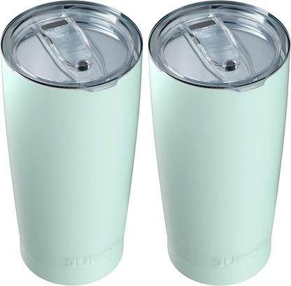 JURO Tumbler 20 oz Stainless Steel Vacuum Insulated Tumblers w/Lids and Straw [Travel Mug] Double Wall Water Coffee Cup for Home, Office, Kitchen Outdoor ideal for Ice Drinks/Hot Beverage - Mint