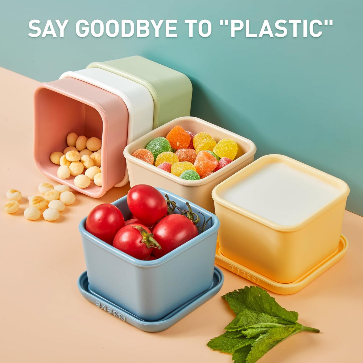 8Pack 6oz Silicone Snack Containers for Kids with Lids, Reusable