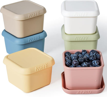8Pack 6oz Silicone Snack Containers for Kids with Lids, Reusable