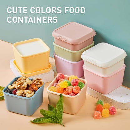 8Pack 6oz Silicone Snack Containers for Kids with Lids, Reusable